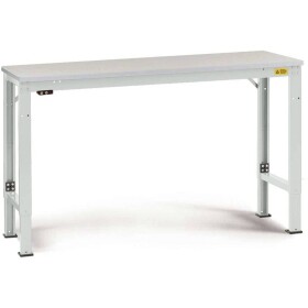 Manuflex LU7066.7035 ESD ESD pracovní stůl univerzální speciální základní stůl s plastové desky, Šxhxv = 1500 x 1000 x 728-1028 mm šedobílá (RAL 7035)