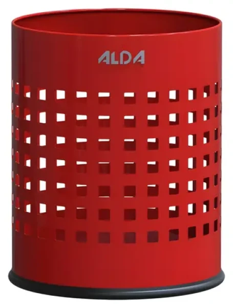 ALDA Officer červená / Odpadkový koš / 7 l / děrovaný / lakovaná ocel