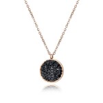 Ocelový náhrdelník se zirkony Melissa Black Gold - chirurgická ocel, Černá 40 cm + 5 cm (prodloužení)