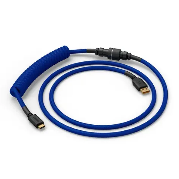 Glorious GMMK USB-C/USB-A kroucený kabel 1.4m modrá / pro klávesnice Glorious / 1x USB-C(M) / 1x USB-A(M) (GLO-KB-ACC-CBL-COIL-CBLU)