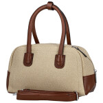 Módní dámská koženková kabelka do ruky Leora, béžová-hnědá