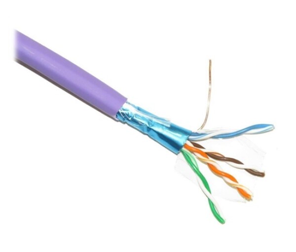 FTP kabel PlanetElite, Cat5E, drát, LS0H, Dca, fialový, 305m EDF_10102476