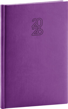 Týdenní diář 2026 NOTIQUE A5 - Aprint fialový, 15 x 21 cm