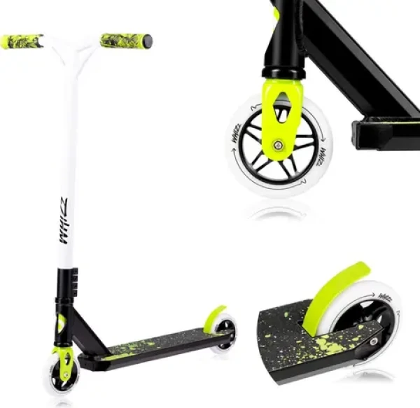 LIONELO Koloběžka Whizz Green Lime Black / Freestyle / nosnost 100 kg / hliníkový rám / ABEC-9 (LO-WHIZZ GREEN LIME BLACK)
