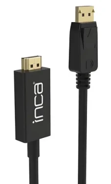INCA DisplayPort - HDMI adaptér černá / Adaptér / 4K UHD / 1,8 m / Pozlacené konektory (IDPH-18T)