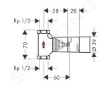 HANSGROHE - Montážní tělesa Základní těleso pro uzavírací ventil pod omítku DN 15 15973180