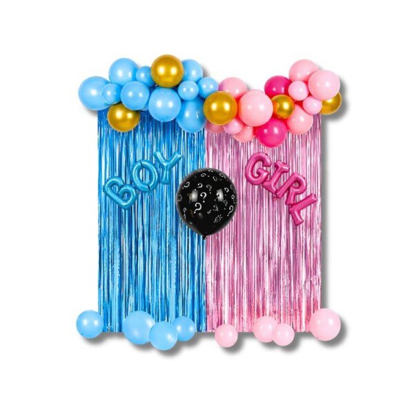 Dortisimo Balónková girlanda s třásněmi růžovo-modrá Boy or Girl