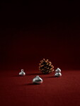 Ferm Living Kameninové mini vázičky Komo – set 3 ks, stříbrná barva, keramika