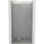 MEXEN/S - Lunar L sprchové dveře křídlové levé 105 cm, transparent, zlatá kartáčovaná 834L-105-000-55-00-L