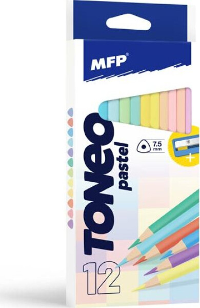 Pastelky TONEO 12 ks Pastelové triangular s ořezávátkem