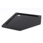 REA/S - Sprchový kout DIAMOND 80x80 - černá matná + sprchová vanička Diamond, bílá KPL-06900