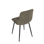 Židle jídelní, zelená látka cowboy, nohy černý kov