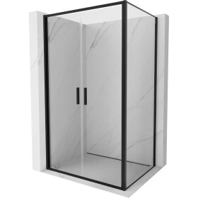 MEXEN/S - Exo sprchový kout dveře křídlové 90 x 100, transparent, černá 814-090-100-70-00