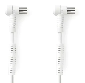 Nedis Koaxiální kabel IEC zástrčka - IEC zásuvka bílý / Kabel / 75 Ohm / 120 dB / 4x stíněný / 10 m (CSGL40120WT100)