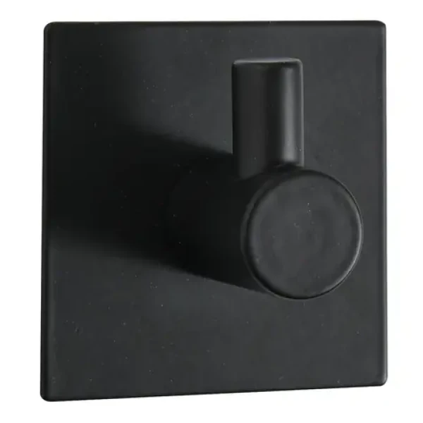 Spirella METI hranatý samolepící háček černá ocel / 45 x 45 mm (7610583215017)