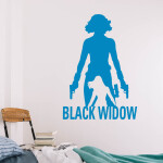 Samolepka Black Widow silueta Barva: šedá, Velikost: 100 x 70 cm