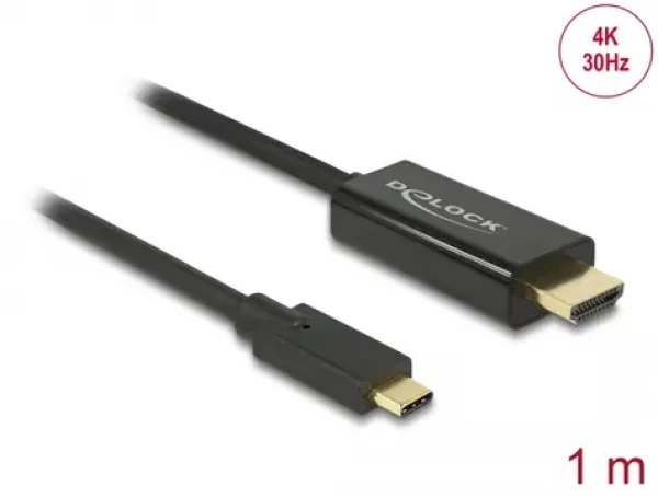 Delock Kabel USB Type-C (M) - HDMI (M) / DP Alt Mód 1m černá / 4K / 30Hz (85258)