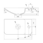 SAPHO - ZORBA umývátko 40x22cm, litý mramor, baterie vpravo, bílá ZB402