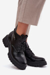 Nízké zateplené dámské kotníkové boty na klínku s ozdobným páskem Černé Therisse 36