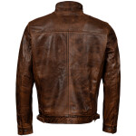 Pánská Kožená Bunda Zachary Rett Brixton Hnědá Velikost: 2XL