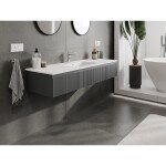 MEXEN/S - Rivel koupelnová skříňka 140 cm s umyvadlem Otis, 1 šuplík, reliéf , grafit mat/bílá mat - 91A20-14023-1-BF66-W18M0 91A20-14023-1-BF66-W18M01