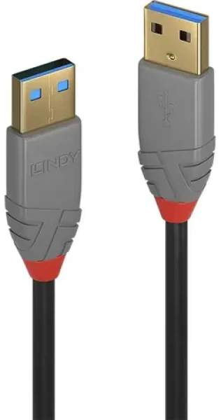 Lindy Anthra Line USB-A - USB-A 3 m černá / Kabel USB / USB 3.2 Gen 1 / 5 Gbit/s (36753)