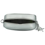 Stylová dámská koženková crossbody MaxFly Rozana, stříbrná