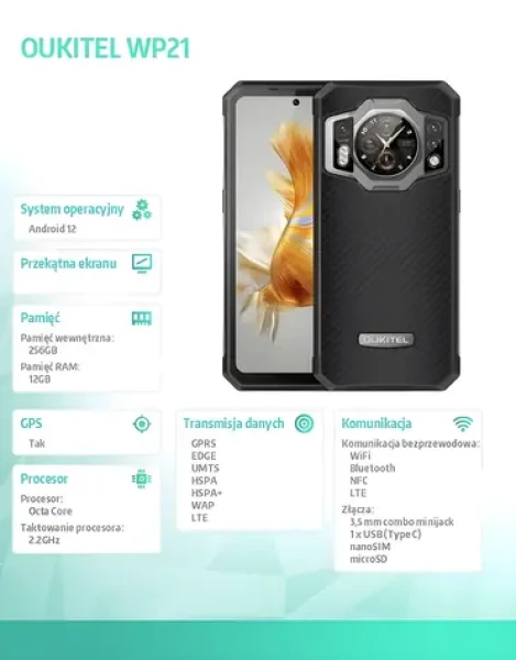 WP21 12GB+256GB černá / Mobilní telefon (WP21-BK/CHOUT/OL)
