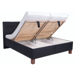 Čalouněná postel Mary 160x200, černá, bez matrace