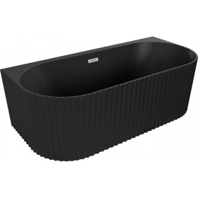 MEXEN/S - Sella volně stojící vana nástěnná reliéf 170 x 80, černá mat, sifon a přepad nikl kartáčovaný 52711708071-97