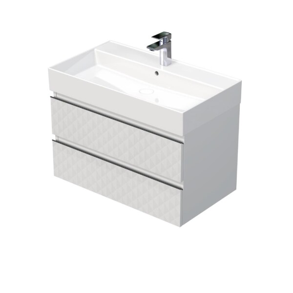 Koupelnová skříňka s umyvadlem SAT Cube Way 80x47,5x46 cm bílá mat CUBE3D46802ZBSAT CUBE3D46802ZBSAT