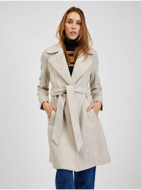 Orsay Béžový dámský zimní kabát páskem Dámské