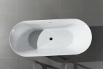 Erga Kaia, volně stojící vana 170x75 cm + odtoková zátka, bílá lesklá, ERG-Kaia-170075-WH-WH ERG-KAIA-170075-WH-WH