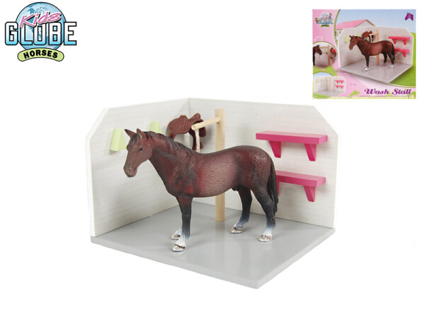 Kids Globe Horses box pro koně dřevěný 18x12x15cm 1:24 v krabičce - Kids Globe