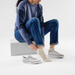 Unisex merino městské ponožky SMARTWOOL Everyday Roll Top Ankle Socks, Moonbeam velikost: 42-45 (L)