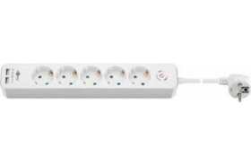 Goobay 41265 prodlužovací kabel s vypínačem 5 zásuvek bílá / 1.5m (4040849412653)