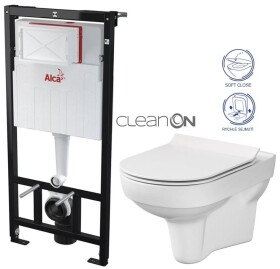 ALCADRAIN Sádromodul - předstěnový instalační systém bez tlačítka + WC CERSANIT CITY NEW CLEANON + WC SEDÁTKO SLIM AM101/1120 X CI2