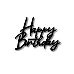 Dortisimo Plastová dekorace na dort Happy Birthday černá