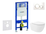GEBERIT - Duofix Set předstěnové instalace, klozetu Oudee Vortex a sedátka softclose, tlačítko Sigma20, bílá/pozlacená SANI11CA3187