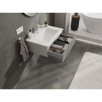 MEXEN/S - Rivel koupelnová skříňka 70 cm s umyvadlem Otis, 1 šuplík, reliéf , šedá mat/bílá mat 91A20-07023-1-BF62-W18M01
