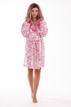 FLORA župan kapucí model 14722783 3/4 župan kapucí 3303 listy bílá antique pink flannel fleece polyester Vestis