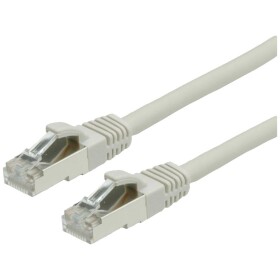 Value 21.99.0710 RJ45 síťové kabely, propojovací kabely CAT 6 S/FTP 10.00 m šedá dvoužilový stíněný, bez halogenů, samozhášecí 1 ks