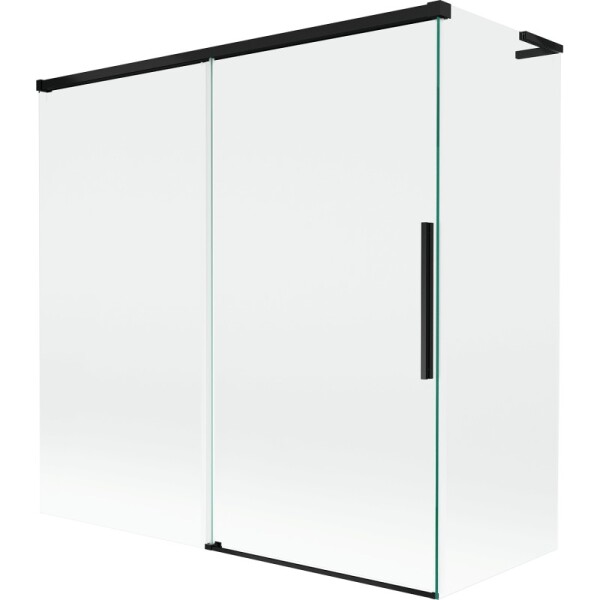 MEXEN/S - Rox L vanová zástěna 2-křídlová posuvná 160 + 80 x 150, transparent, černá 8C9L-160-080-70-00