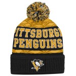 Outerstuff Dětská zimní čepice Pittsburgh Penguins NHL Puck Pattern Cuffed Pom