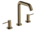 Hansgrohe - Umyvadlová baterie s výpustí Push-Open, 3-otvorová instalace, EcoSmart, kartáčovaný bronz (73330140)