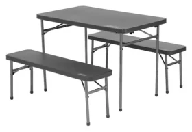 Coleman Pack-Away Table for 4 černá / Kempingový stůl / 102 x 61 x 70 cm / sklopný / sada se 2 lavicemi (2199746)