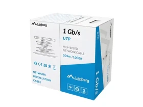 Lanberg UTP kabel drát šedá / Síťový kabel / 305 m / CCA / 250 MHz (LCU6-10CC-0305-S)
