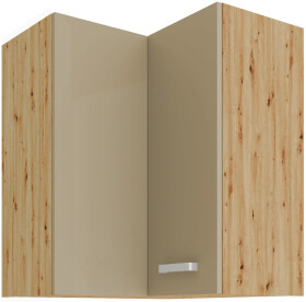Horní rohová skříňka Artisan 60x60 GN-72 2F (90°) Barva korpusu: Dub artisan, Barva dvířek: Cappucino lesk