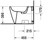 DURAVIT - Happy D.2 Stojící bidet, s WonderGliss, alpská bílá 22671000001