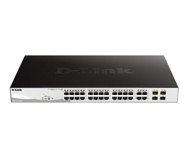D-Link DGS-1210-24P 28-port Smart PoE Switch, 24x GbE PoE+, 4x RJ45/SFP, PoE 193W EDF_385519